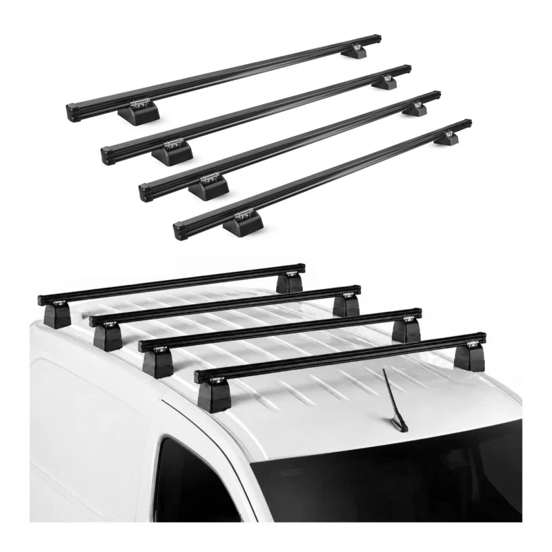 Dachträger für Nissan NV400 2011-2021 H1L1 4-Träger Stahl Schwarz