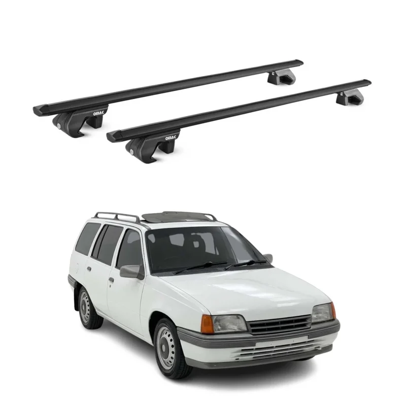Dachträger Grundtäger für Opel Kadett E Kombi 1985-1993 90kg Alu Schwarz ABE