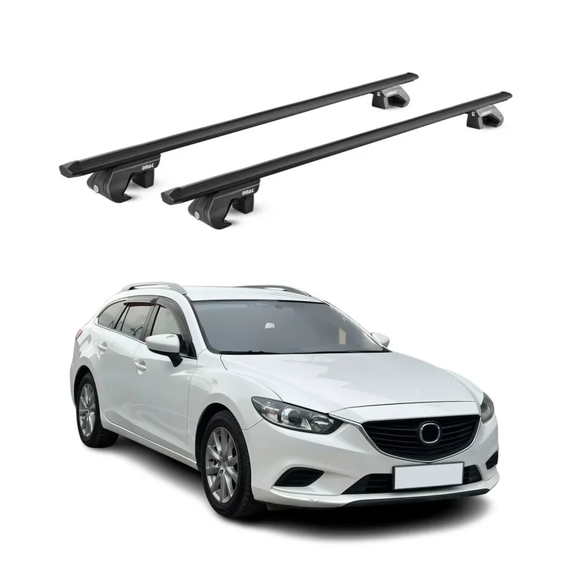 Dachträger Grundtäger für Mazda 6 Kombi 2012-2025 5 tür 90kg Alu Schwarz 2x ABE
