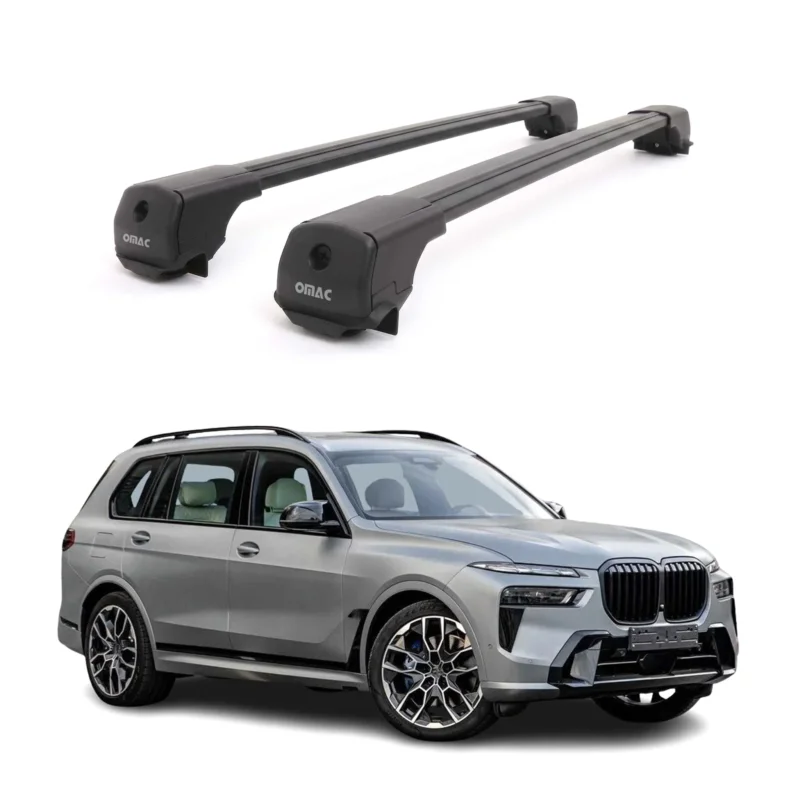 Dachträger Grundträger für BMW X7 G07 2018-2026 Aluminium 75kg Schwarz 2tlg