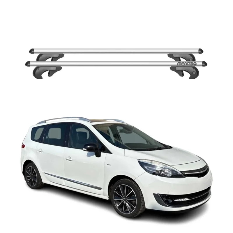 Menabo Dachträger Grundtäger für Renault Scenic mk3 2013-2016 FL 90kg Alu Silber