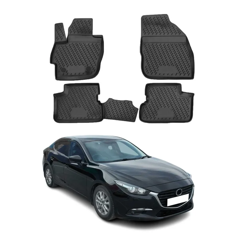 OMAC Gummimatten Fußmatten für Mazda 2013-2019 TPE Automatten Schwarz 4x