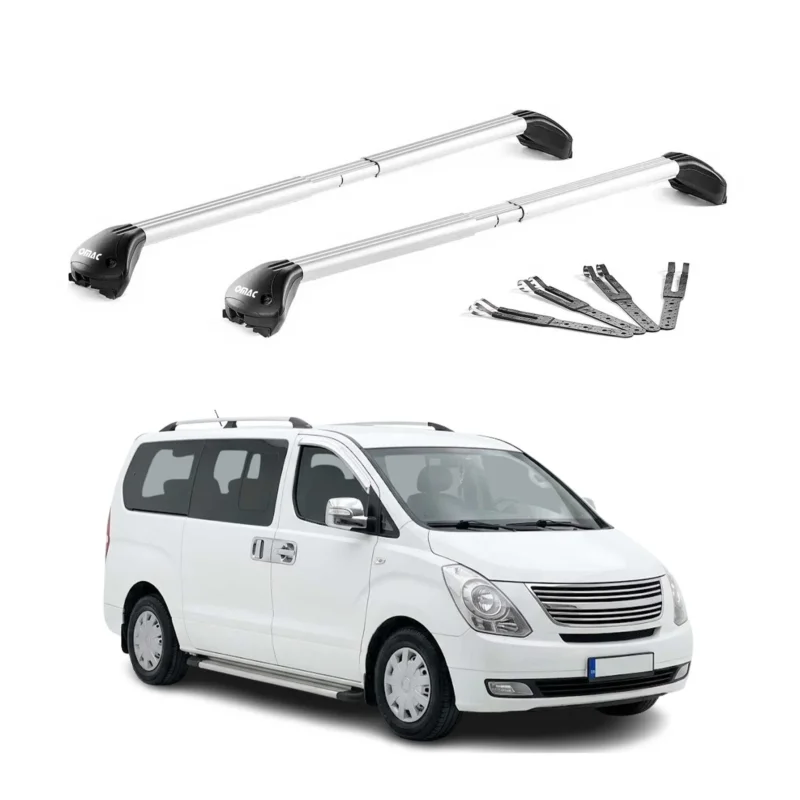 Dachträger Grundtäger für Hyundai H-1 2008-2021 100kg Aluminium Grau 2x ABE