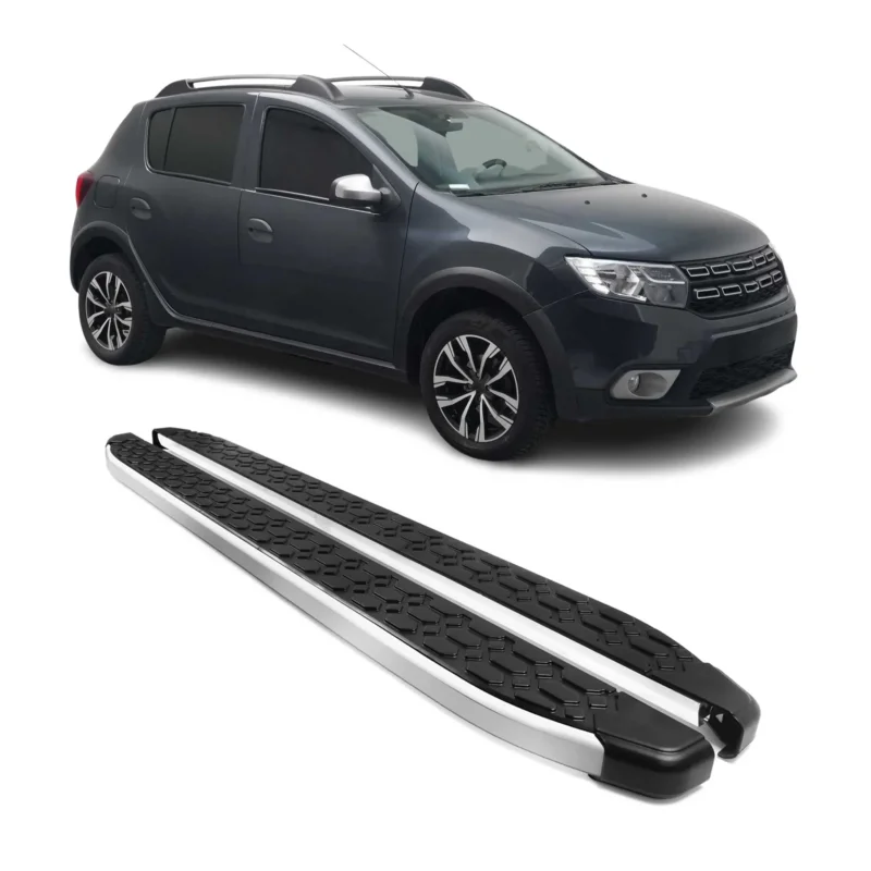 Alu Trittbretter Seitenschweller für Dacia Sandero I II 2008-2020 Schwarz