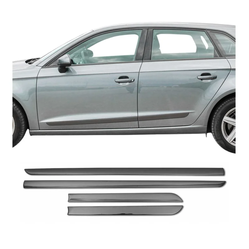Türschutzleiste Seitentürleiste für Nissan Qashqai 2013-2021 Chrom Dunkel 4x