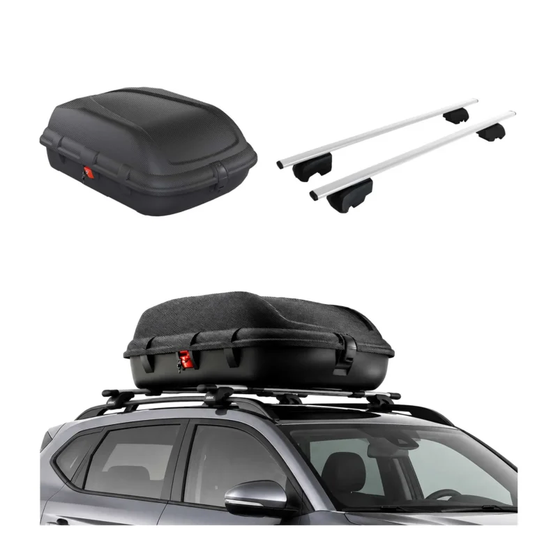 Carbonlook Dachbox 270L + Dachträger Ford Fiesta Active 2018-2023 Silber