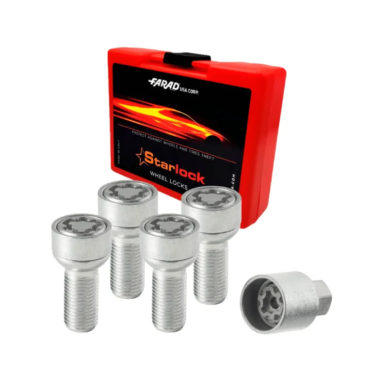 Radschloss Satz für Mercedes Klasse R 2005-2013 Felgenschloss Silber 4x M14X1.5