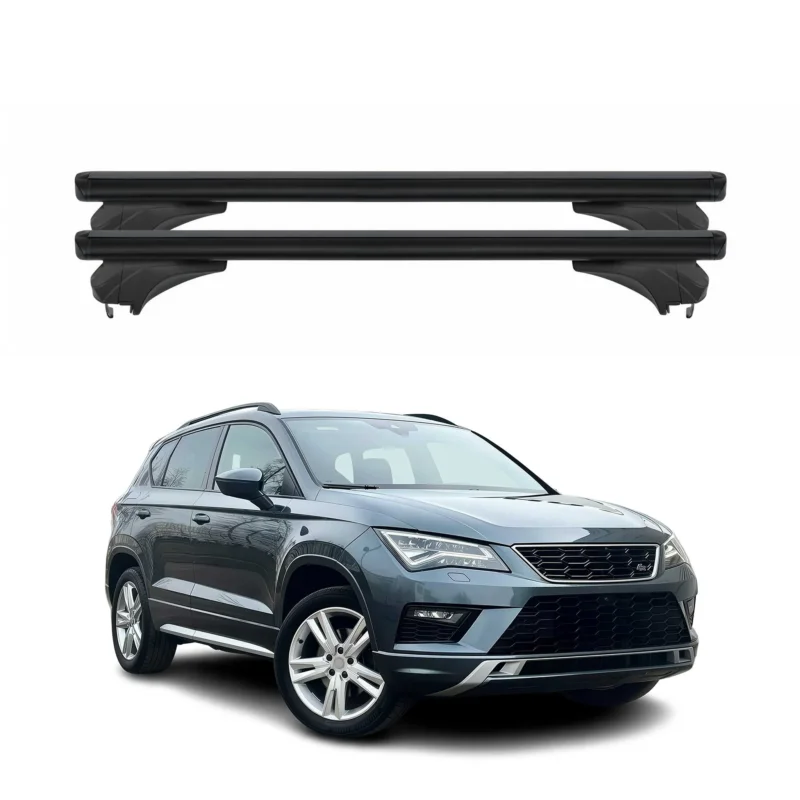 Menabo Dachträger Grundtäger für Seat Ateca 2016-2026 Aluminium Schwarz 2 tlg