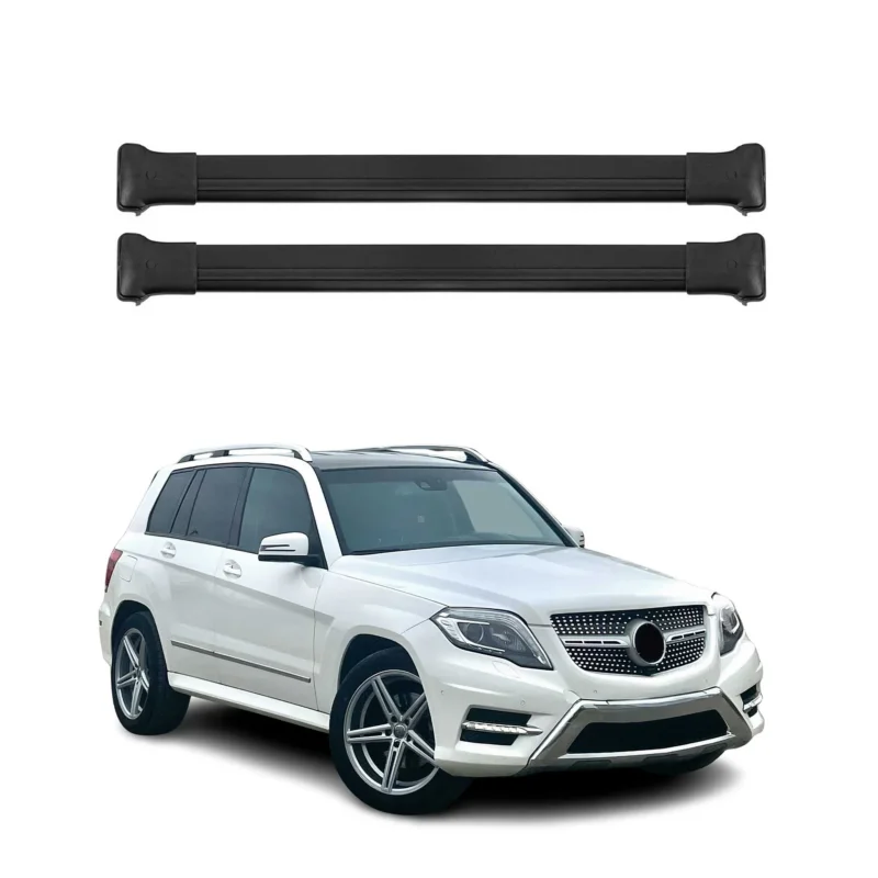 Dachträger Grundtäger für Mercedes GLK X204 2008-2015 75kg Aluminium Schwarz 2x