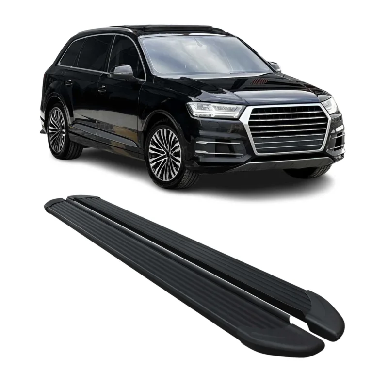 Seitenschweller Trittbretter Schweller für Audi Q7 4M 2015-2026 Alu Schwarz