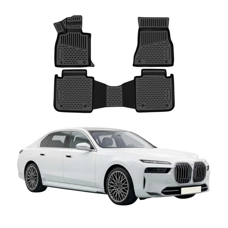 OMAC Gummimatten Fußmatten für BMW 7er G70 2023-2026 TPE Automatten Schwarz 3tlg