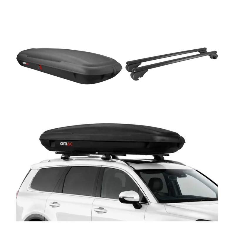 Carbonlook Dachbox 480L + Alu Dachträger VW Tiguan II 2016-2023 Schwarz
