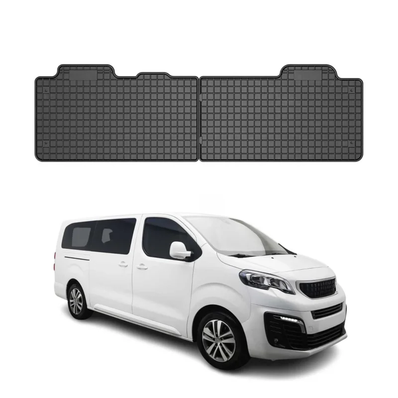 OMAC Gummi Fußmatten für Peugeot Traveller 2. Sitzreihe 2016-2026 Schwarz 2x
