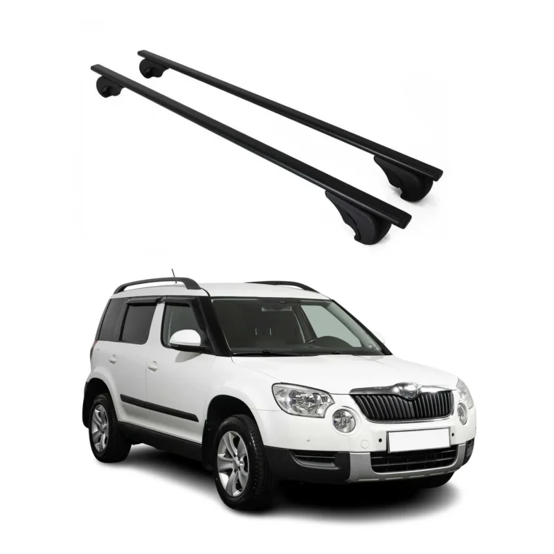Dachträger Grundträger für Skoda Yeti 2009-2017 75kg Stahl Schwarz 2 tlg