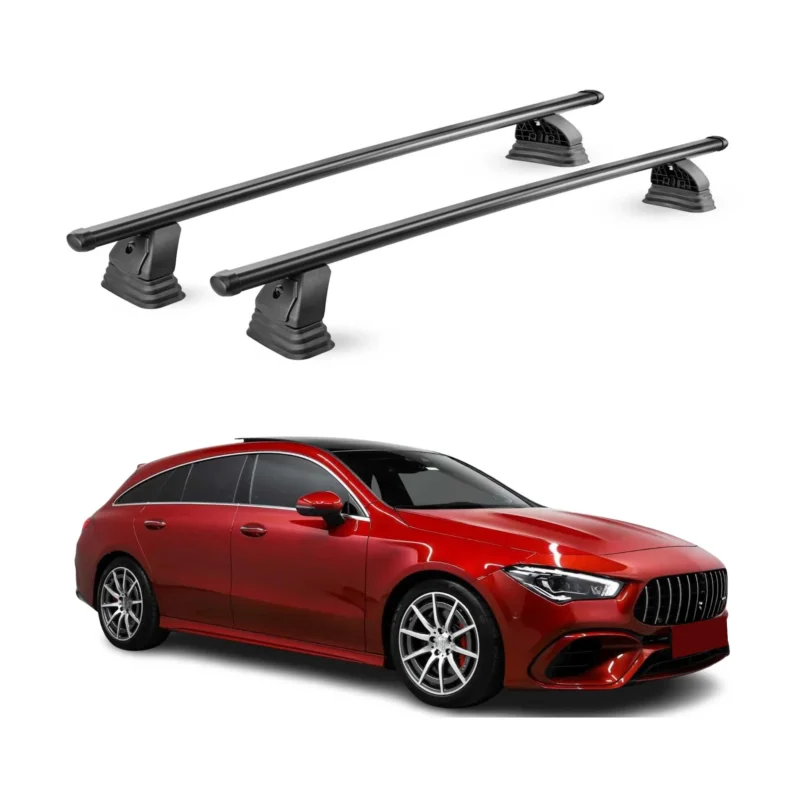Stahl Dachträger für Mercedes CLA Shooting Brake X118 2019-2026 TÜV 2tlg Schwarz