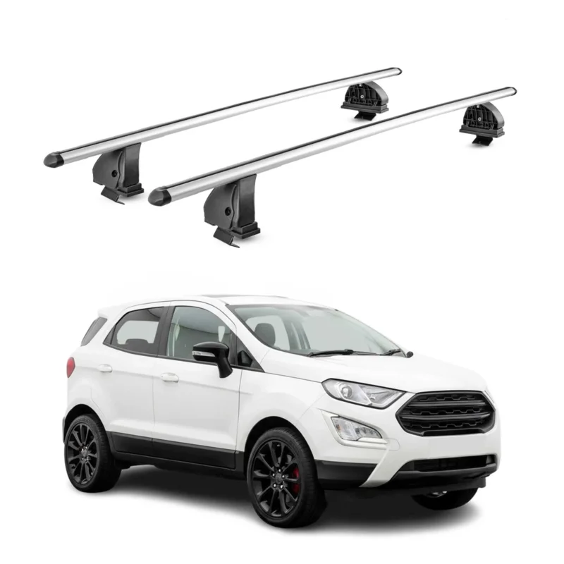 Alu Dachträger für Ford Ecosport (Ohne Dachreling) 2014-2023 TÜV T-Nut 2x Silber