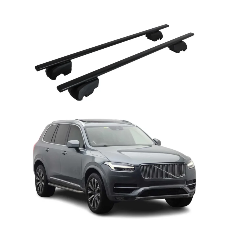 Dachträger Gepäckträger für Volvo XC90 2015-2023 Grundträger ABE Schwarz 2x