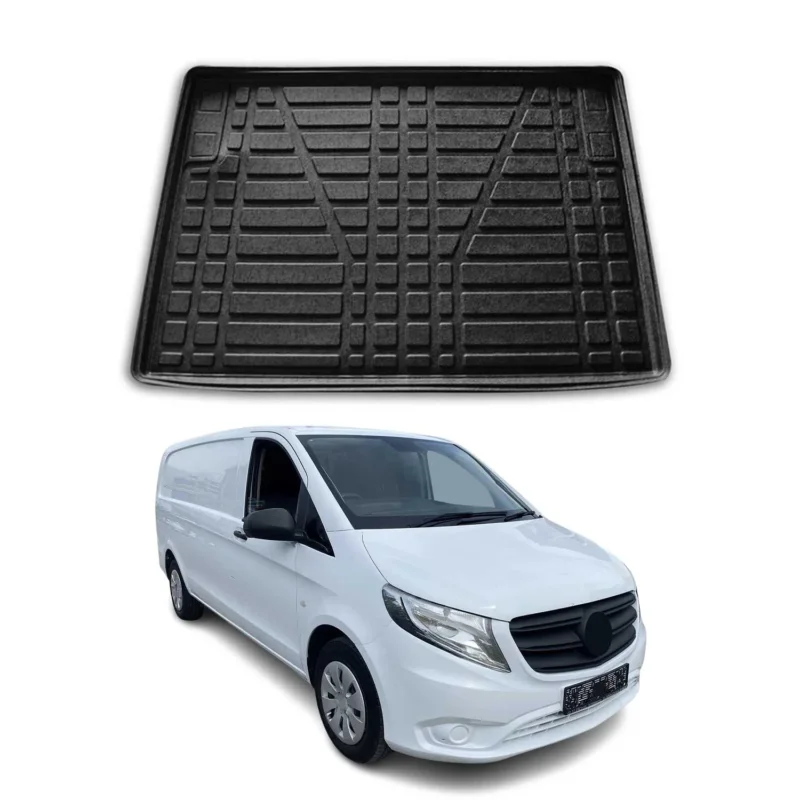 Kofferraumwanne Laderaumwanne für Mercedes Vito W447 2014-2026 Gummi TPE Schwarz