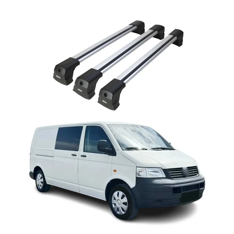 Dachträger für VW T5 T6 Transporter Multivan Caravelle 2003-2024 Alu Silber 3x