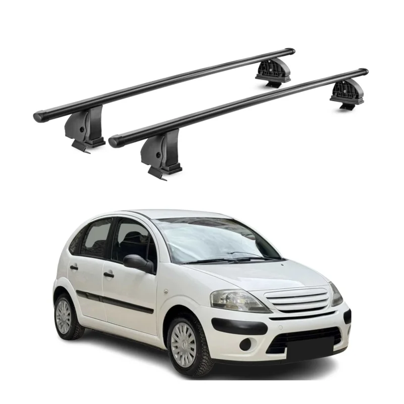 Stahl Dachträger für Citroen C3 I 2002-2009 TÜV Abschließbar 75 kg 2tlg Schwarz