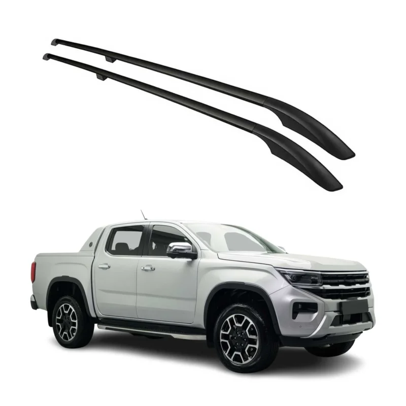 Dachreling Relingträger für VW Amarok 2023-2026 Double Cab Alu Schwarz 2 tlg