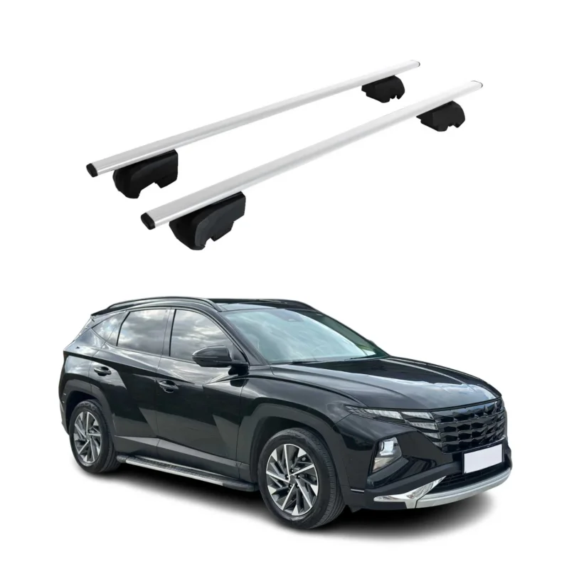 Dachträger Grundträger für Hyundai Tucson mk4 2022-2026 75kg Stahl Silber 2 tlg