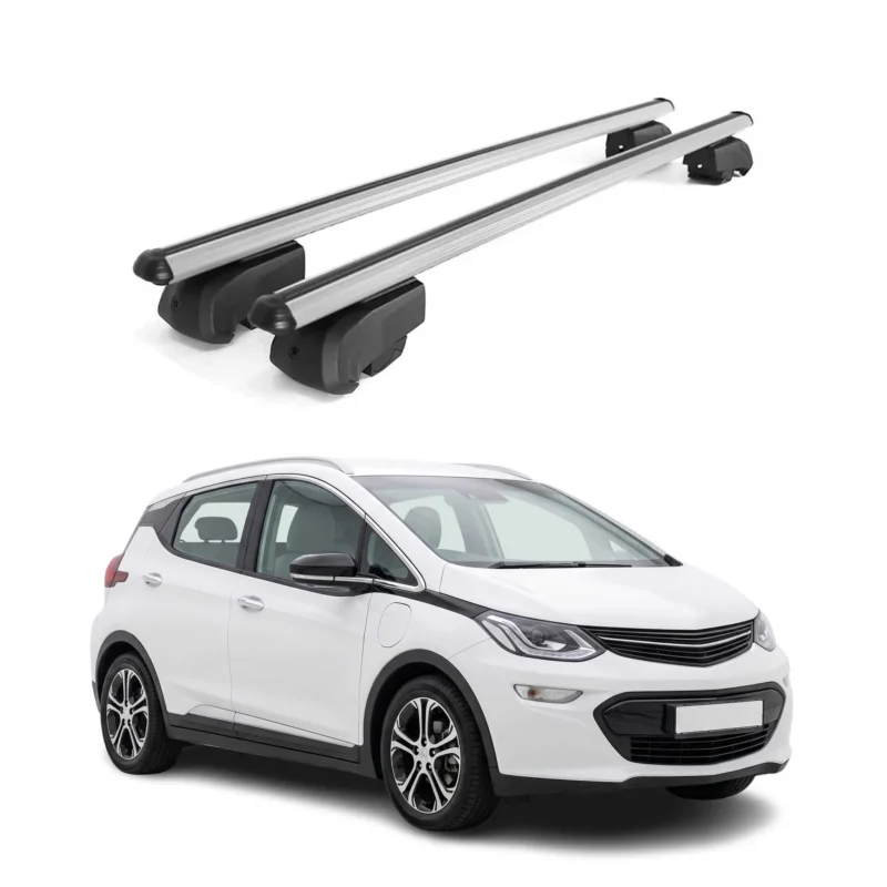 Dachträger Grundträger für Opel Ampera-e 2017-2020 Aluminium Silber 2tlg
