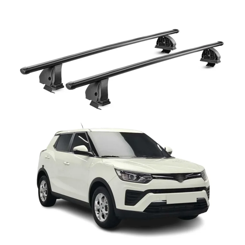 Stahl Dachträger für Ssangyong Tivoli 2015-2023 TÜV Abschließbar 2tlg Schwarz