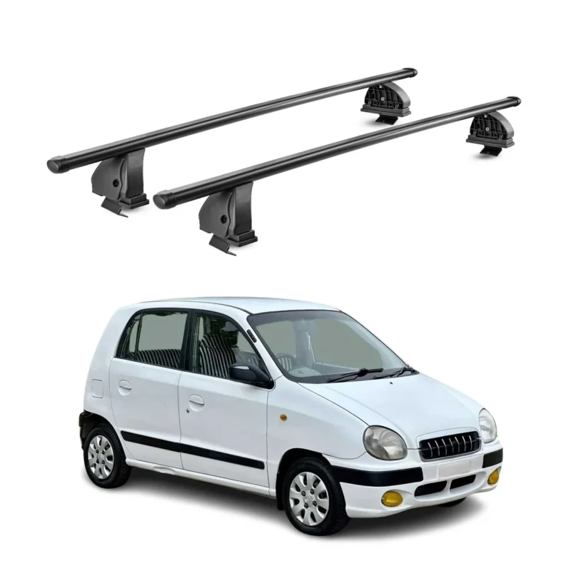 Stahl Dachträger für Hyundai Atos Prime 1999-2007 TÜV Abschließbar 2tlg Schwarz