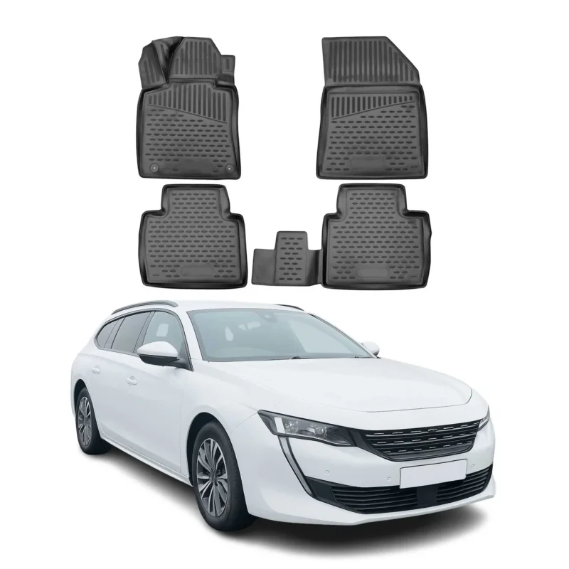 OMAC Gummimatten Fußmatten für Peugeot 508 II Kombi 2018-2025 TPE Schwarz 4x