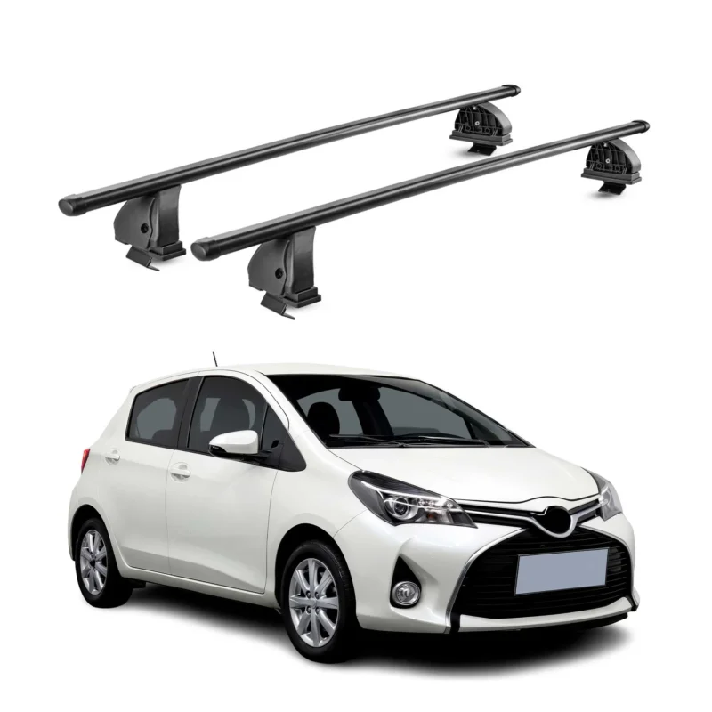 Stahl Dachträger für Toyota Yaris III Schrägheck 2012-2019 TÜV 75 kg 2x Schwarz