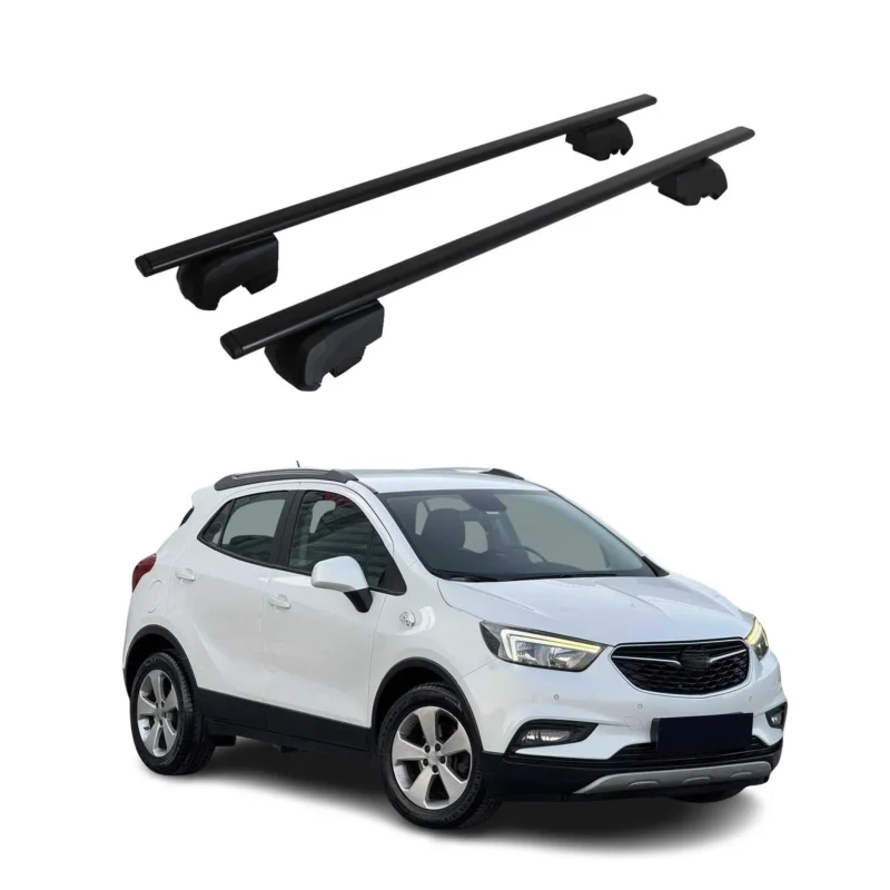 Dachträger Grundträger für Opel Mokka X 2016-2019 75kg Stahl Schwarz 2 tlg