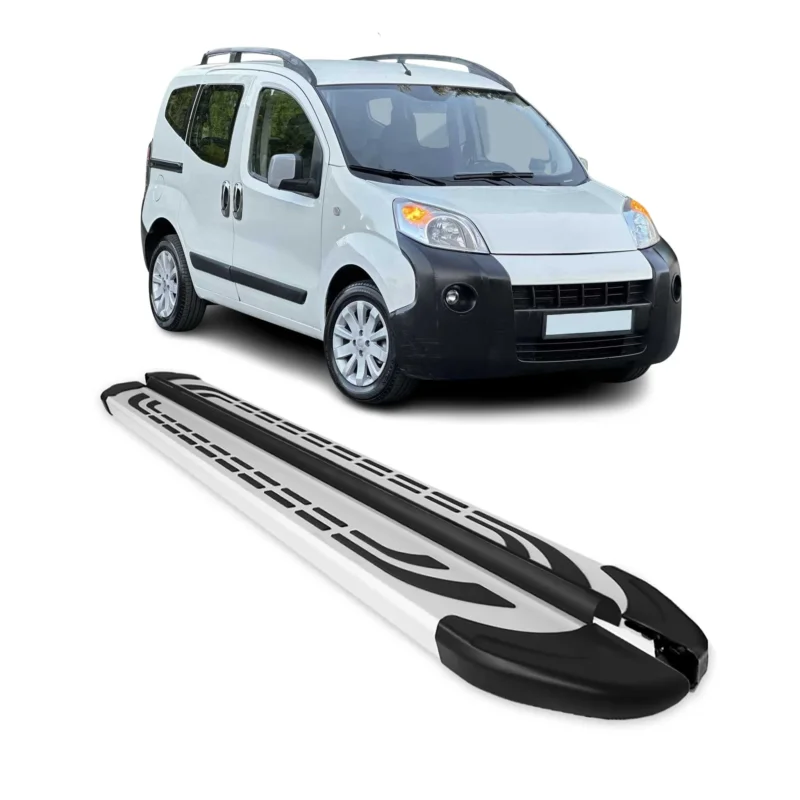 Trittbretter Seitenschweller Seitenbretter für Citroen Nemo 2008-2017 Alu Grau