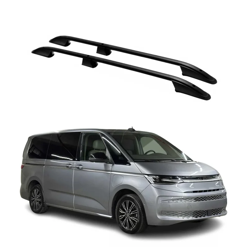 Dachreling für VW Transporter T7 2023-2026 L1 kurzer Aluminium Schwarz 2 tlg