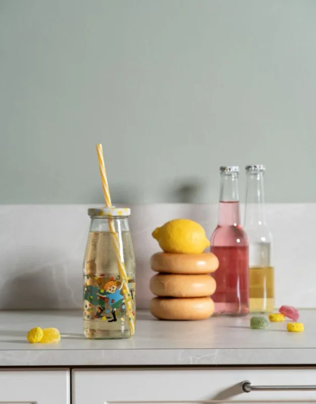 Glasflasche mit Strohhalm I Pippi Langstrumpf - Hoppsansa – Bild 3