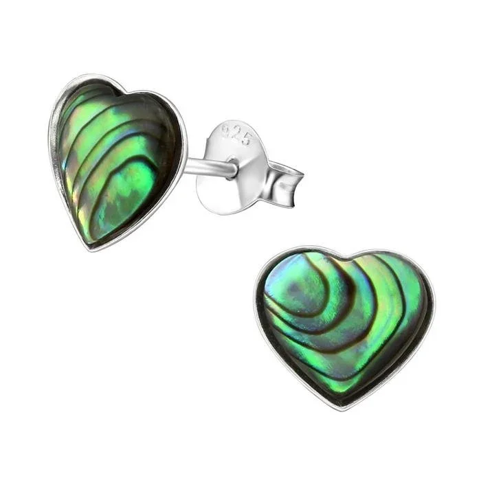Ohrstecker 925 Sterling Silber Herz E - Coat Muschel Stein - chic - net.de