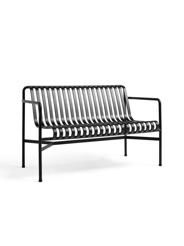 Palissade Dining Bench mit Armlehnen, anthrazit von HAY