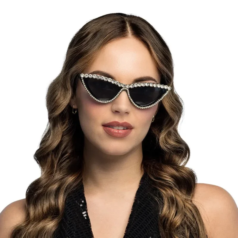 Party Bril Zwart Zilver Glitters van Boland koop je bij Partywinkel