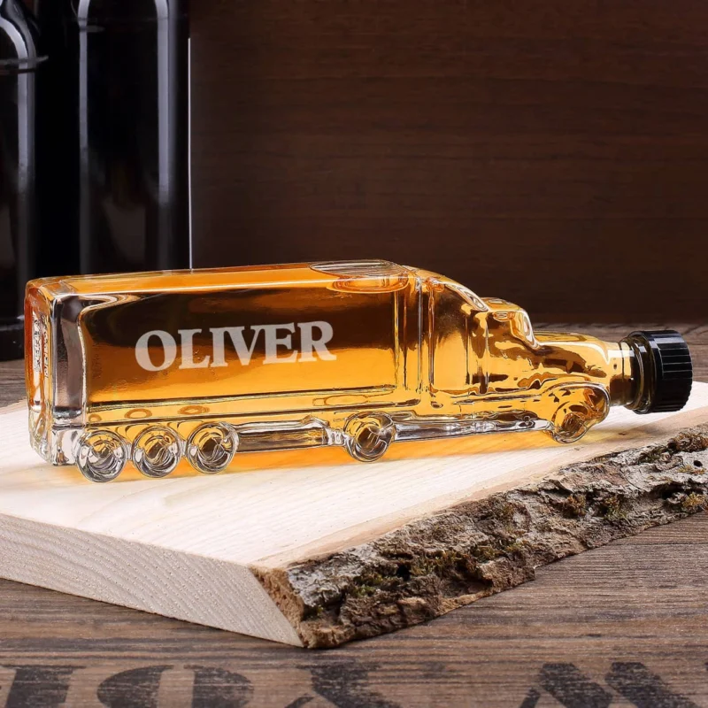 LKW Glasflasche mit Gravur