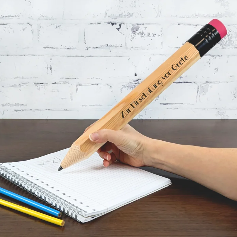 XXL Bleistift mit Radiergummi und Wunschtext in Übergröße! 35cm "Big Ideas"