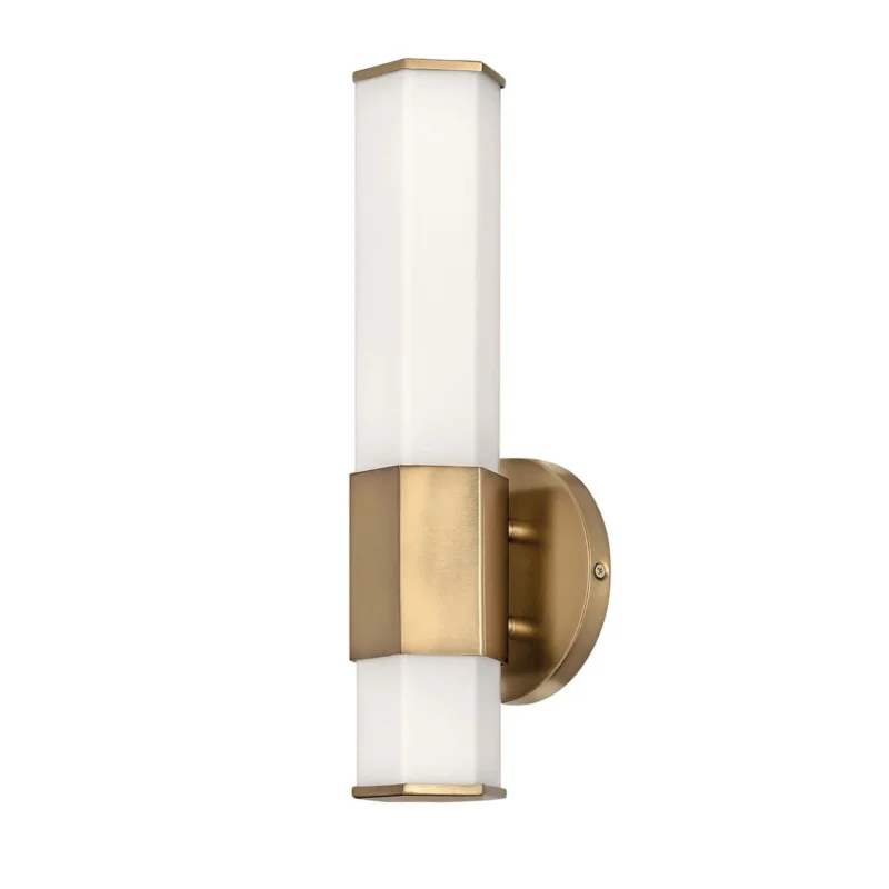 Facet Single LED Wandlampe - Heritage Brass IP44