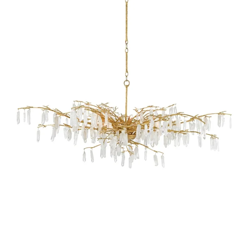 Currey & Company – Forest Dawn Kronleuchter 8-flammig Gold/Natur