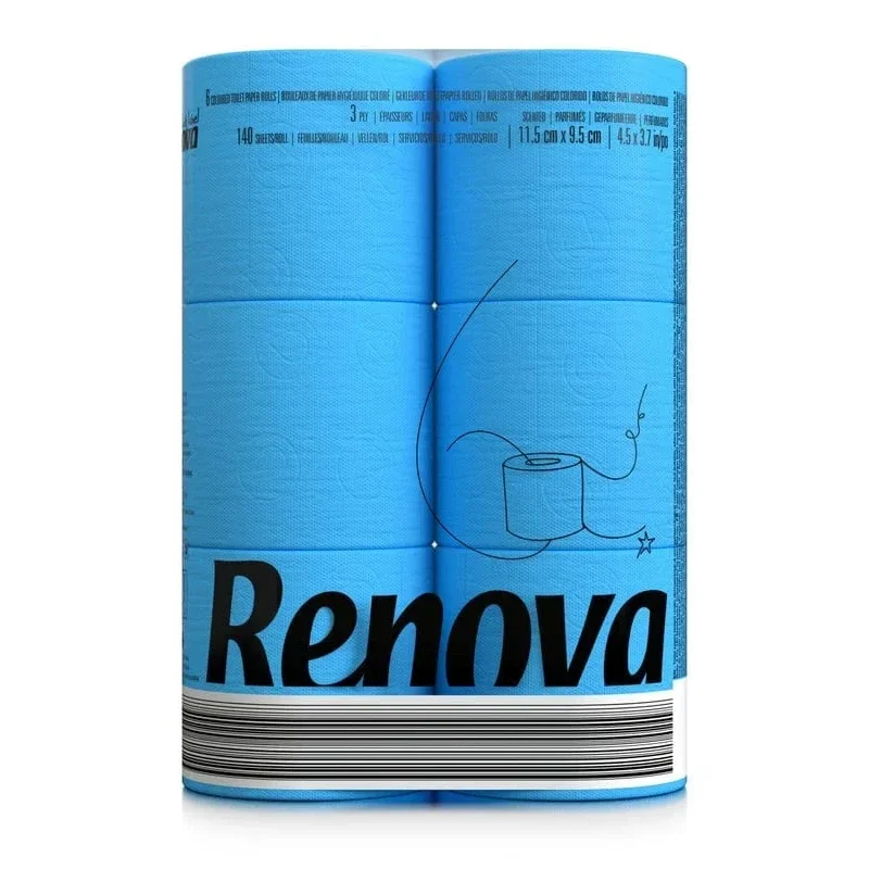 Blaues Toilettenpapier 6er Pack