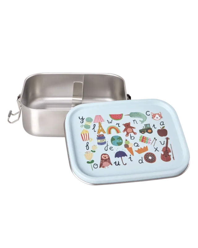 RICE - Lunchbox aus Edelstahl 800ml ABC Print Blau
