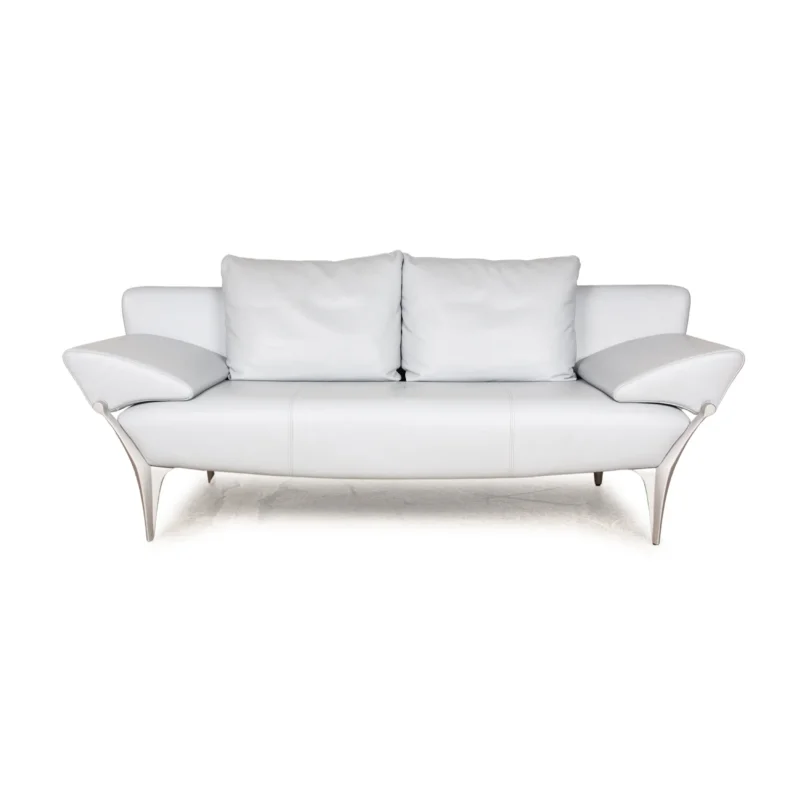 Rolf Benz 1600 Leder Dreisitzer Grau manuelle Funktion Sofa Couch