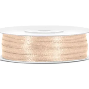 Satijn Lint Vanille Creme 3mm 50m van Partydeco koop je bij Partywinkel