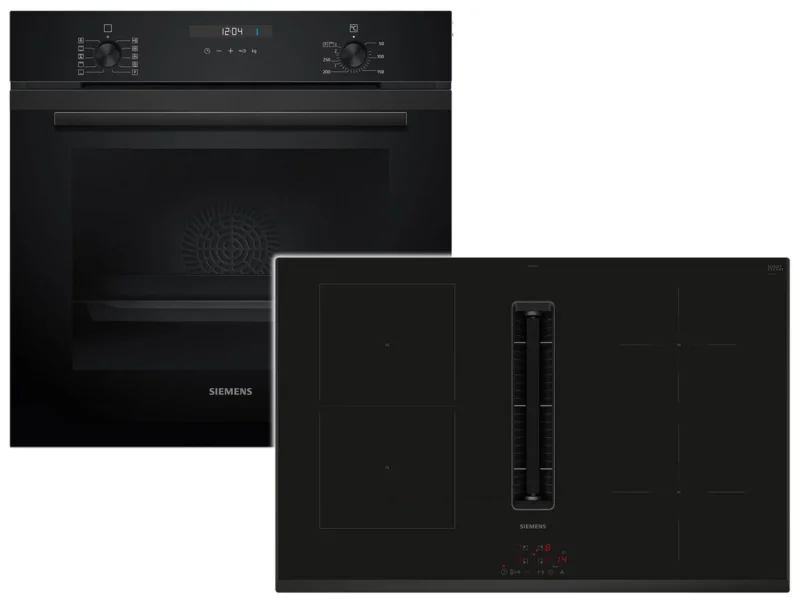 Siemens Set EQ527EA6BZ Set Backofen Deep Black Inox HB237GBB3 + Induktionskochfeldabzug ED851BS16E