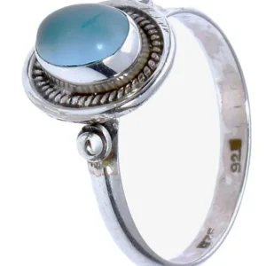 Silberringe Chalzedon Zopf Perlen Scheiben oval 925er Sterling Silber Ringe Schmuck - chic - net.de