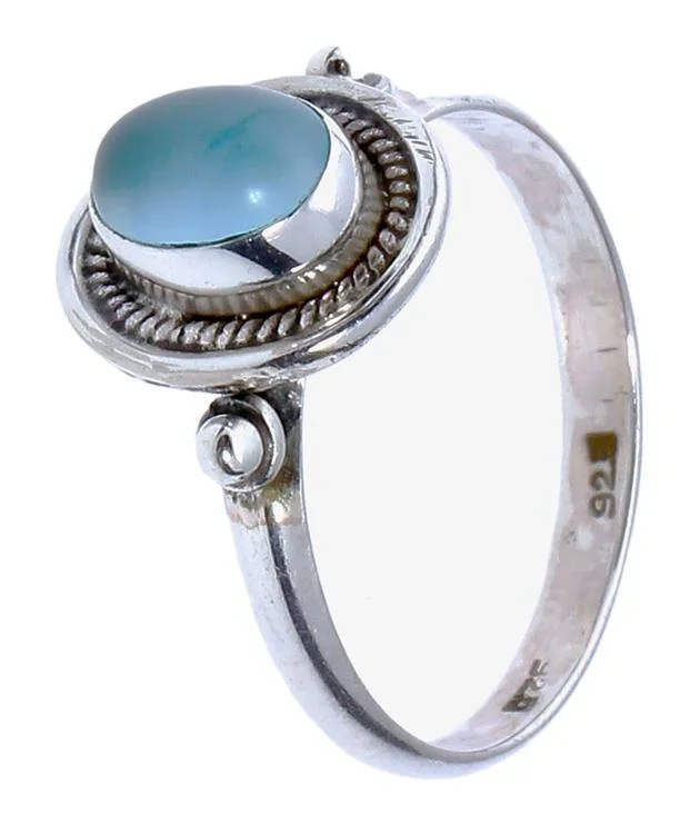 Silberringe Chalzedon Zopf Perlen Scheiben oval 925er Sterling Silber Ringe Schmuck - chic - net.de