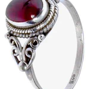 Silberringe Granat Seile Spiralbögen Kreise rund 925er Sterling Silber Ringe Schmuck - chic - net.de